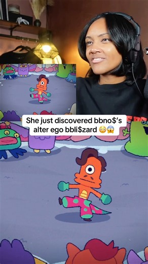She just discovered bbno$’s alter ego bbli$zard 😳😱 #bbnos #two #mysingingmonster