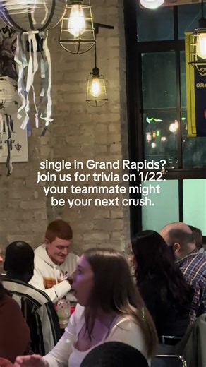Are you single in Grand Rapids⁉️ Skip the apps and come to City Social trivia night on 1/22 at Rapid River Stillhouse. Expect fun questions, drinks, and a relaxed way to meet singles in real life. 💞 🎟️ Tickets in bio . . #thecitysocial #singlesevents #grandrapidssingles #grandrapidsevents #grandrapidsevent