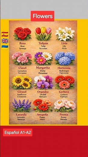 Flowers in Spanish | Learn Flower Names.
