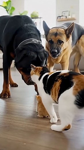 95K views · 1.8K reactions | Two Big Dogs Meet the Bravest Little Kitten #facebookreels #reelsviral #animal #dogcat | Bella Snow | Facebook