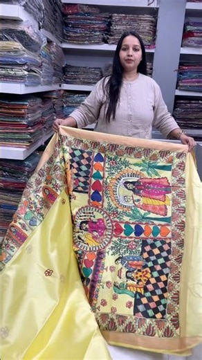 Famous Bhagalpuri New Madhubani hand brush painting saree #moheydesi #indianfashion #traditional