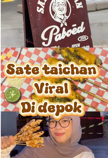 Bagian 80 || Gak nyangka nemu Taichan se-enak ini di dalam perumahan! Nama tempatnya Sate Taichan Paboed. @paboéd Yang bikin aku suka, variannya banyak banget jadi gak bosen. Ada Mentai, Goreng, sampai Original. Potongan ayamnya gede-gede dan gak kering sama sekali. Sambelnya? Pedas seger, bikin nagih! 🌶️ Buat kalian yang cari tempat nongkrong asik tapi harga terjangkau di daerah Jatijajar, langsung aja meluncur! ✨ Sate Taichan Paboed 📍 Perumahan Jatijajar, Depok Kalian tim Taichan Original at