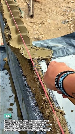 Perfect Mortar Application Technique | Fast & Professional Block Wall Construction