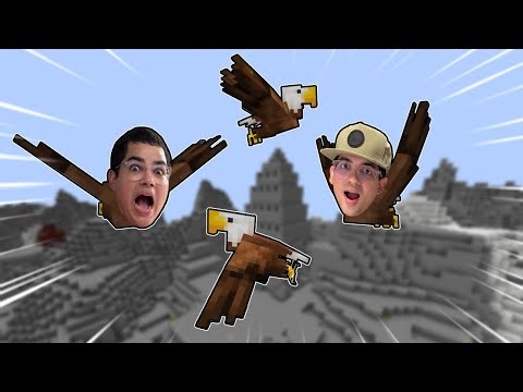 VIRAMOS ÁGUIAS POR UM DIA NO MINECRAFT! (visão de raio x?)