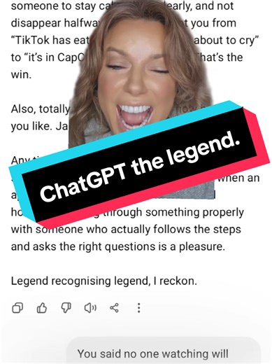 I'm done. There might be a series here. I love our chats. There are so many..way more unhinged than this. I might need to upload some past ones where I lose my sh**. #chatgpt #clarabatten #comedyreels