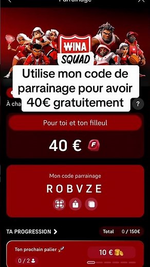 Code de parrainage winamax le lien pour aller plus vite:￼ https://www.winamax.fr/parrain?code=ROBVZE