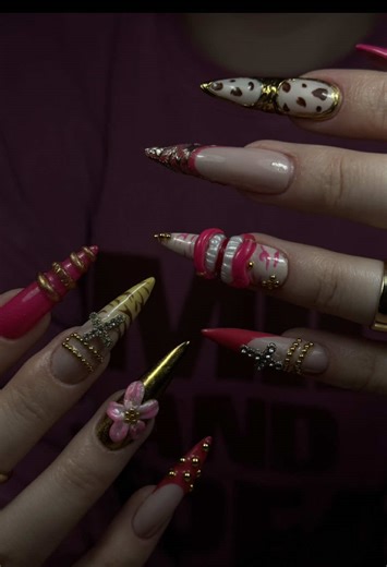 Gel X Stiletto Full Nail Art Tutorial