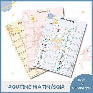 Children's Morning/evening Routine - PDF to Download - Etsy