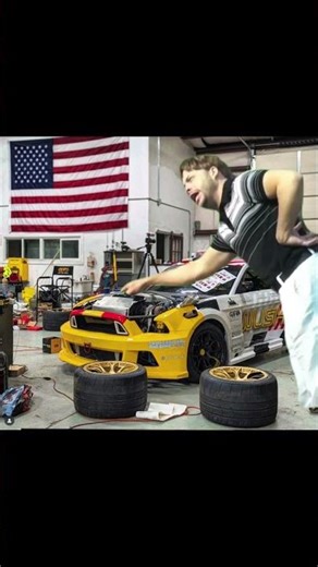 Reaction to a V6 Mustang in the pits #carexhaust #carmods #horsepower