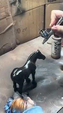 Airbrushing a Blue Roan! #horse #model #custom #repaint #smallbusiness #etsy #trending #fyp #artist