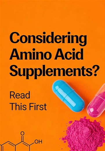 Considering Amino Acid Supplements? Read This First ⚠️ Important considerations about single amino acid supplements: ⚠️ Balance Matters: Your body uses amino acids in specific ratios. Introducing a high dose of one can affect how others are used. ⚠️ Consult a Professional: Before starting any new supplement, especially if you have health conditions or take medications, it’s important to talk to your doctor or a registered dietitian. They can help determine if it’s right for you. ⚠️ General Aware