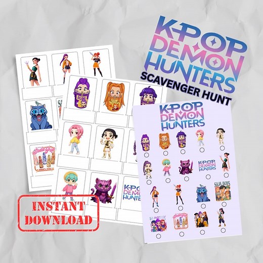 KPOP Demon Hunters Scavenger Hunt Game Printable for Kids, Set of 18, Fun Party Activity, Preschool Indoor Outdoor Playtime Game. - Etsy