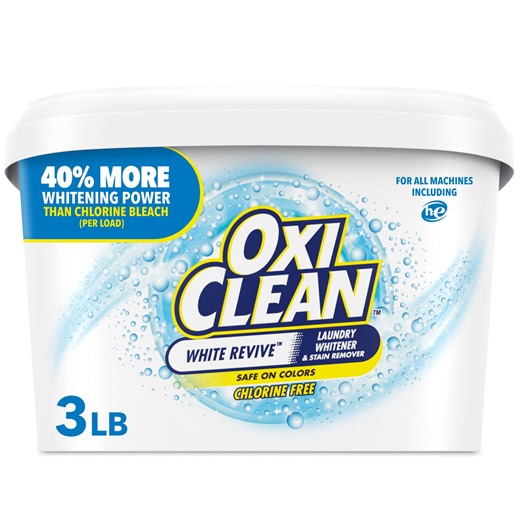 OxiClean White Revive Laundry Whitener and Laundry Stain Remover Powder, 3 lb