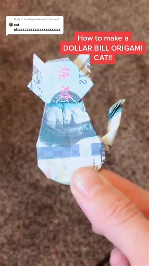 How to Make a Dollar Bill Origami Cat