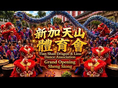 新加坡天山體育會 Tian Shan Dragon & Lion Dance Association @ Grand Opening Sheng Siong New Bridge Centre