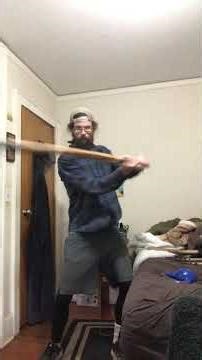 Two hand sword practicing with both hands being used in both hand positions…