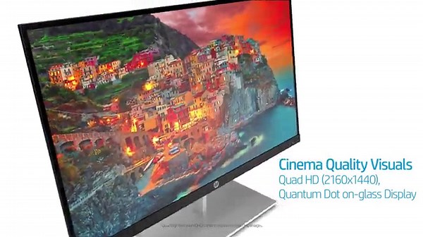 HP Pavilion 27 Quantum Dot Display, VESA Certified HDR, Quantum Dot Resolution, DCI-P3 Technology, Ultra-Thin Design (5DQ99AA)