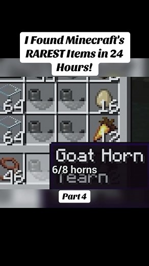 Minecraft's Rarest Items in 24 Hours: Goat Horns & More!