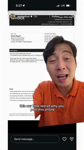 Jamie Oliver Roasts Uncle Roger back