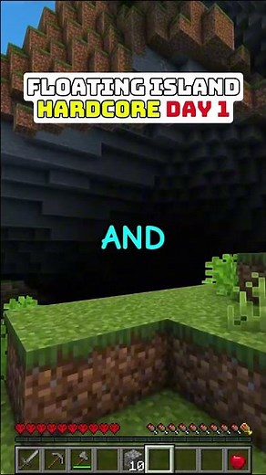 Day 1 in a Floating Island - Hardcore Minecraft