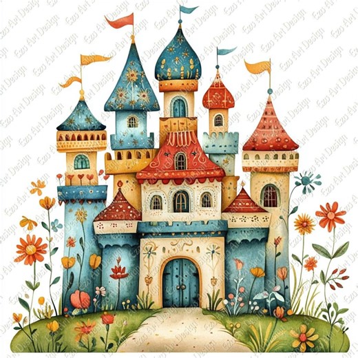 Whimsical Fairy Tale Castle Clipart, AI Enhanced (digital Download, 10 Jpgs) - Etsy Australia