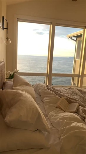 Cozy Ocean Aesthetic Room at Sunset