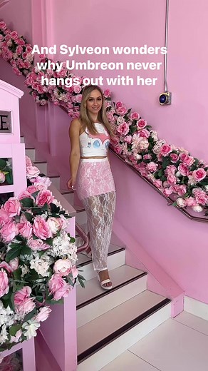 12K views · 107 reactions | Plot twist: Sylveon is just an Eevee that found a Barbie doll on the floor #sylveon #umbreoncosplay Ashley Roberts Photos skirt and leggings from Pretty Little Thing PrettyLittleThing Hauls | Olivia Betty Rain | Facebook