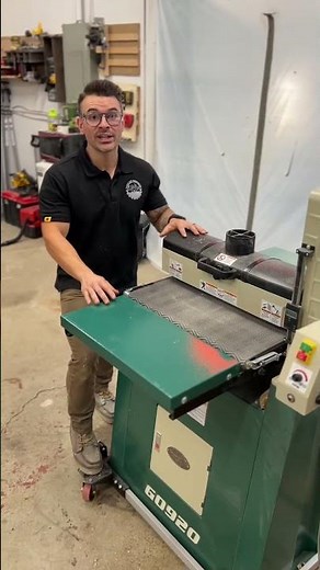 Achieve consistent sanding w/the Grizzly G0920 Open-Ended Drum Sander. #GrizzlyTools #Woodworking