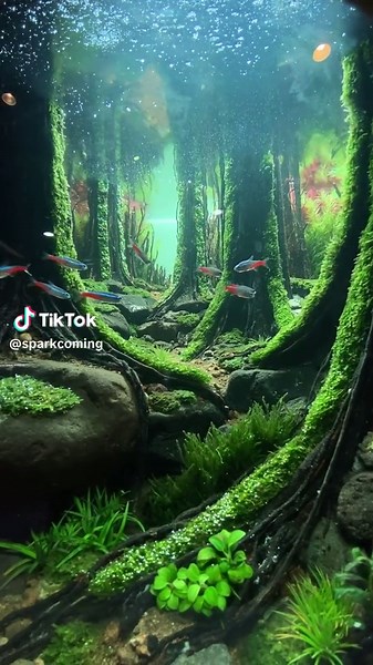 Exploring the Tranquil Underwater Forest Aquascape