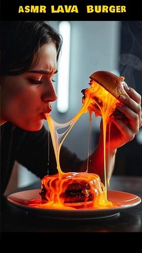 ASMR lava cheezy 🍔 burger 😋 asmr #asmr #shorts