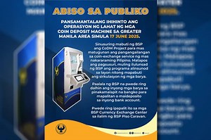 BSP to suspend operations of coin deposit machines | ABS-CBN News