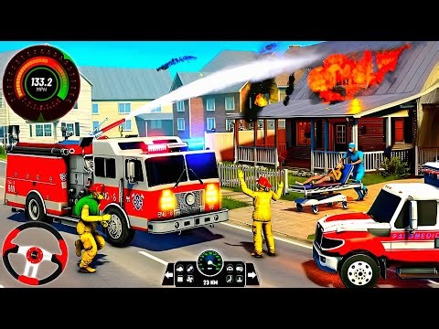 Firetruck City Rescue Simulator 3D - US Emergency 911 Ambulance Driving - Android Gameplay