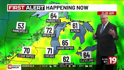 Northeast Ohio Weather: Warm today then rain and storms arrive tonight