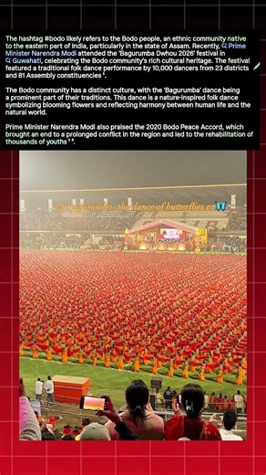 Magic of Bagurumba: 10,000+ Bodo Artistes Perform Butterfly Dance #modi #Bodo #Bagurumba #Assam