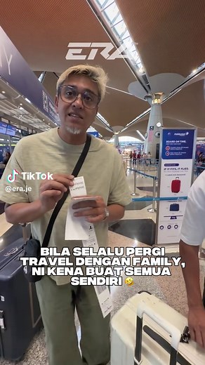 Sebelum nak gerak ke Terengganu haritu, bukan main kecoh lagi tau Nabil & Pak Azad ni dekat KLIA 🤣 nak pasang pelekat luggage pun susah ek sebab selalunya orang tolong buatkan, sekali sekala jadi independent 😆 #ERARadioNo1PalingLegit