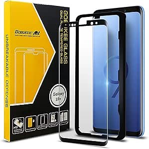 GOBUKEE for Samsung Galaxy S9 Plus Screen Protector [3D Curved Edge Full Coverage + Full Adhesive] Ultra Edge Tempered Glass,HD Clear,Installation Frame,9H Hardness for Galaxy S9+