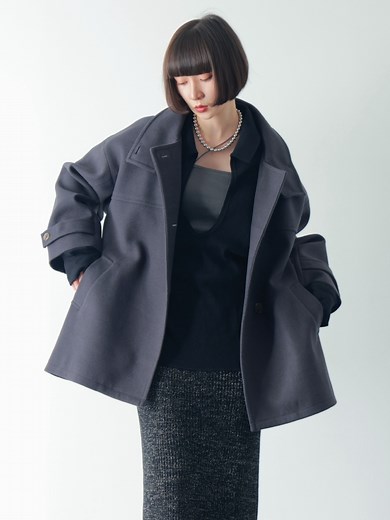 【item】 ・スタンドカラーハーフコート price: ¥6,490 tax in color:charcoal gray/ivory ━━━━━━━━━━━━━━━━━━━ ″pureでヘルシー″ 女性らしいMIXスタイルを提案 ━━━━━━━━━━━━━━━━━━━━ #purebright #ピュアブライト#purebright_2024aw #fashion #2024autumnwinter #zozotow #秋コーデ #冬コーデ #スタンドカラーコート #アウター #コートコーデ #着回しコーデ #冬コーデ