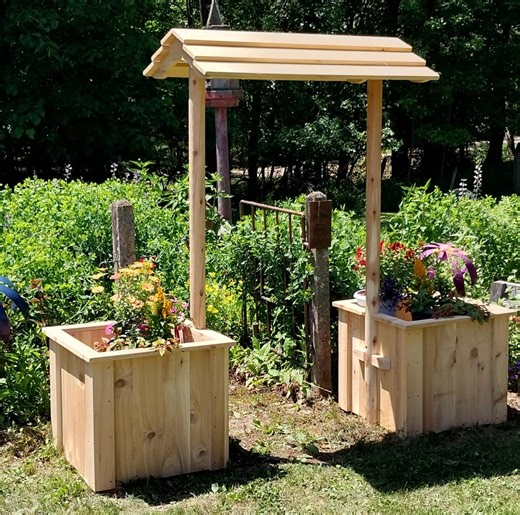 Rustic Cedar Garden Arbor With Planter Boxes: Wedding Arch Trellis, Pergola - Etsy
