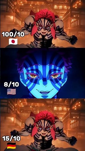 Akaza's Voice in 4 different Languages #demonslayer #4k #anime #crunchyroll #Akaza #Infinitycastle