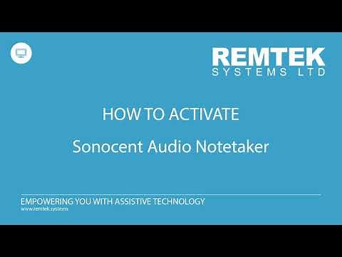Sonocent Audio Notetaker: This is how you activate Sonocent Audio Notetaker