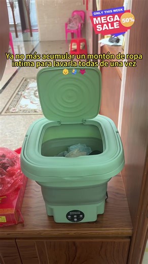 If you're tired of washing socks, underwear, or even pet clothes by hand, you've got to try this foldable mini washing machine! 👕🩲🐾It's compact, easy to store, and perfect for baby clothes and pet garments too. Super convenient and practical! 💦#FoldableWashingMachine#LaundryEssential#CompactAndUseful #PetLaundry #tiktokshop