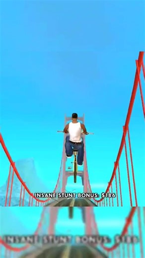 BMX Cycle Stunt Jump With Biggest Bridge in GTA San Andreas #gtasanandreas #gtasa #shorts