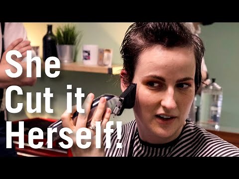 SHE CUT IT HERSELF! Short haircut with guidance and tips for you!