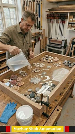 Seashell Beach Vibes Resin Masterpiece Table