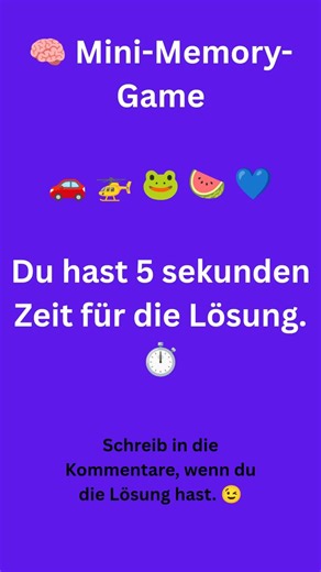 🧠 Emoji-Memory-Test: Merk dir die Emojis!