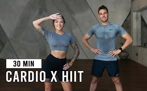 30分钟全身有氧HITT运动，高强度减脂塑形训练，暴汗，无设备！