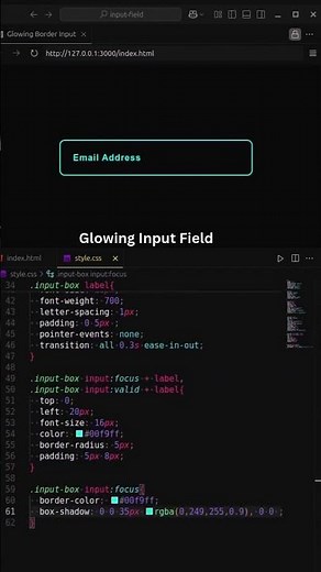 💡 Stunning Neon Input Field || Glowing Text Box Focus Effect ✨ || HTML & CSS || #html #css #htmlcss