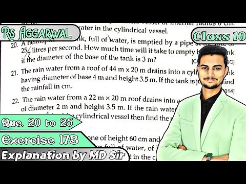 Volume and Surface Area of Solids | Class 10 Exercise 17B | Q20 to Q25 | Rs Aggarwal Class 10 | CBSE
