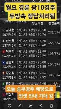 월요 이팀장의 광10경주 #경륜 #경마