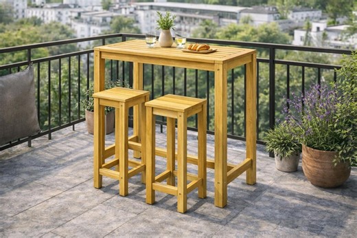 Outdoor Bar Table and Stools Plans | Wooden Patio Bar Set DIY PDF - Etsy